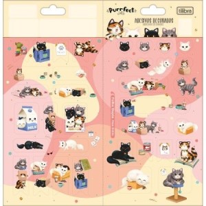 CARTELA DE ADESIVOS DECORADOS PURRFECT TILIBRA