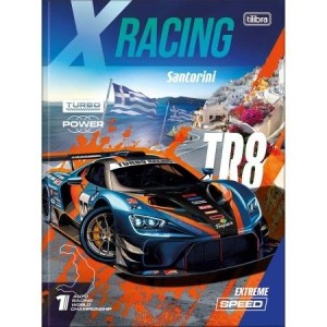 CADERNO 48FLS UNIVERSITÁRIO CAPA DURA BROCHURA X-RACING TILIBRA