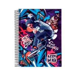 CADERNO 1/4 96FLS CAPA DURA ESPIRAL TEEN WAY JANDAIA