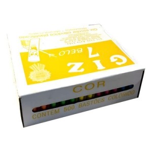 GIZ DE LOUSA ANTIALÉRGICO COLORIDO C/500 UNIDADES ZIG GIZ/7 BELO