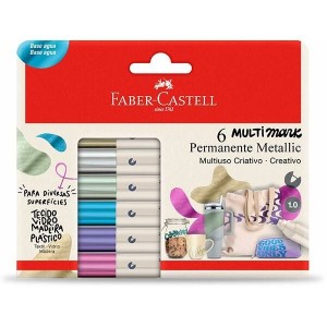 MARCADOR MULTIMARKER 6 CORES METALLIC FABER CASTELL
